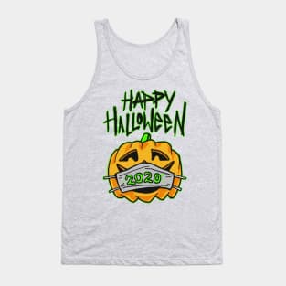 Funny Happy Halloween 2020 Carved Pumpkin with Mask Tank Top